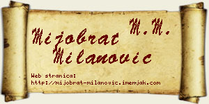 Mijobrat Milanović vizit kartica